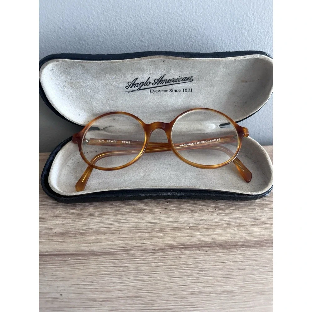 Anglo American England Optical Honey Tortoise Frames Only *need Repair